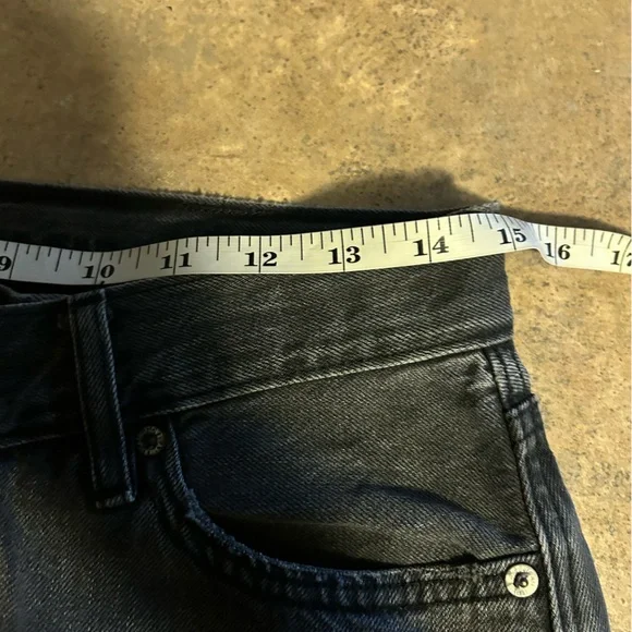 American Eagle Outfitters Skirt - 90’s hi-rise maxi black denim w/slit raw hem - Picture 10 of 11